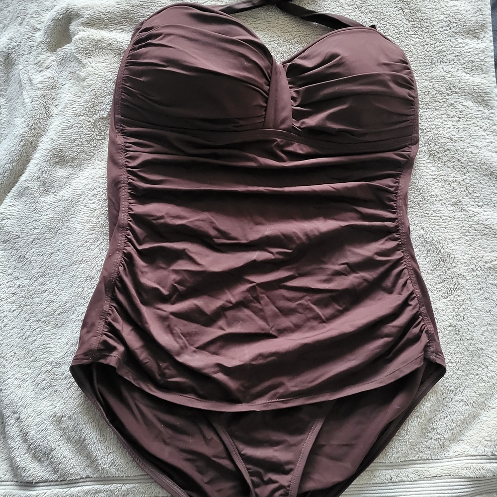 Tommy Bahama Chocolate Halter One-Piece Swimsuit